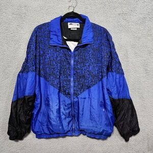 Aviat Sportif Womens Windbreaker Vintage Jacket 80's 90's Pockets Large‎ Blue